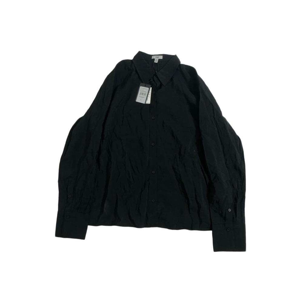Mavi Long Sleeve Woven Shirt Womens L Black Tencel Modal Button Up Blouse NWT